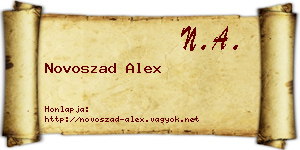 Novoszad Alex névjegykártya